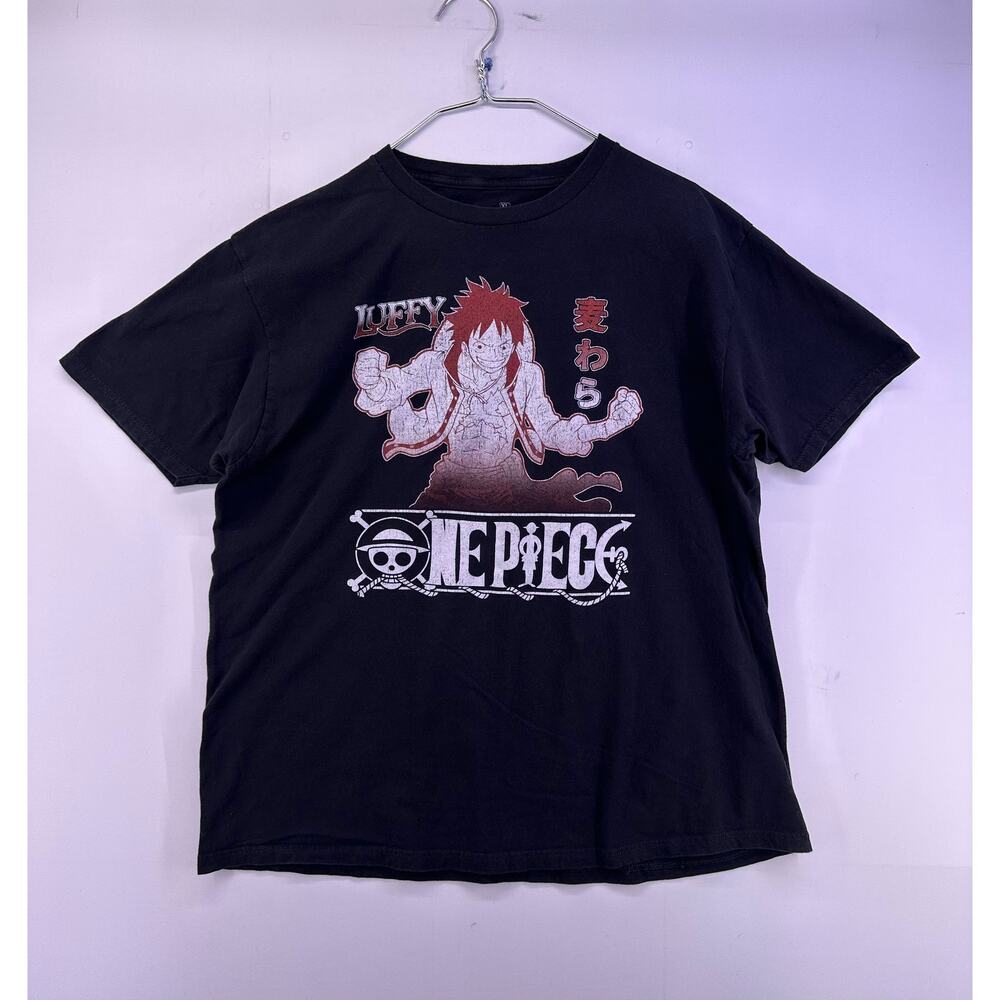 One Piece Luffy Black Red Tshirt Size XL